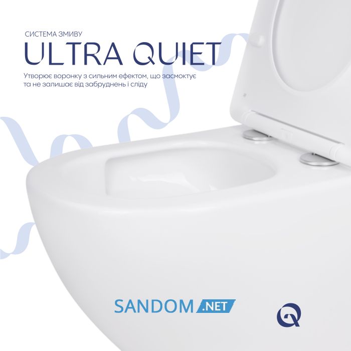 Унитаз подвесной Qtap Jay Ultra Quiet безободковый с сиденьем Soft-close QT07335175W
