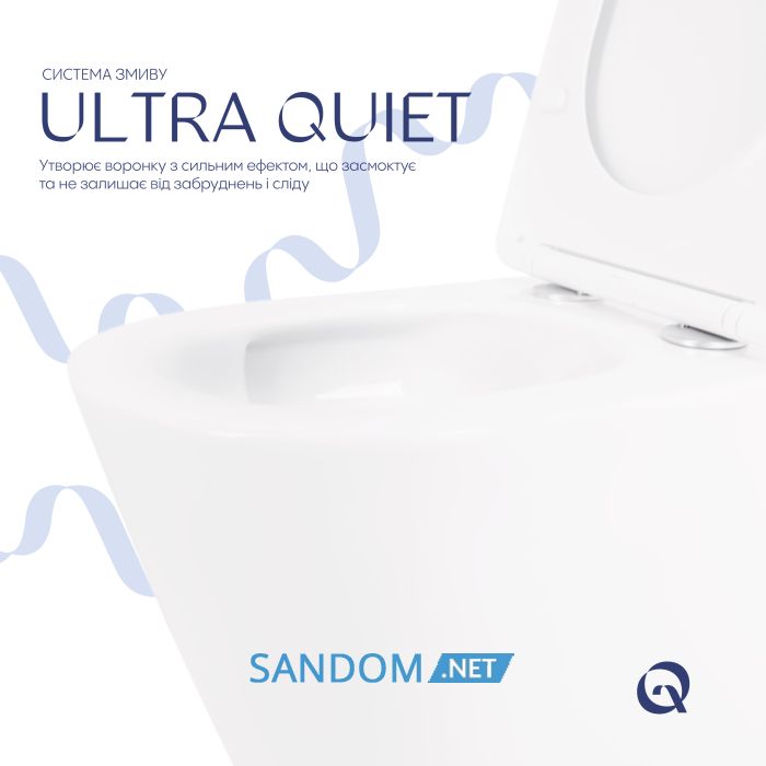 Унитаз подвесной Qtap Swan Ultra Quiet безободковый с сиденьем Soft-close QT16335180W