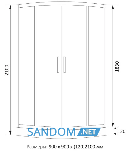 Душова кабіна Sansa SH-90/15 new 90х90х210, скло прозоре lines