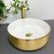 Умывальник накладной VBI PRATO BRUSH GOLD WHITE 36x36