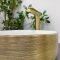 Умывальник накладной VBI PRATO BRUSH GOLD WHITE 36x36
