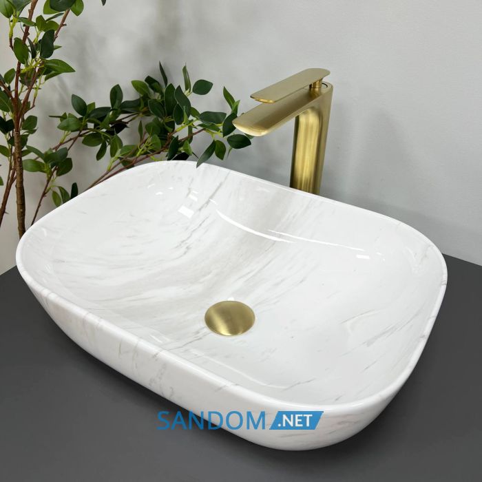 Умывальник накладной VBI RAVENNA MARBLE NATURE GLOSSY 46x32,5
