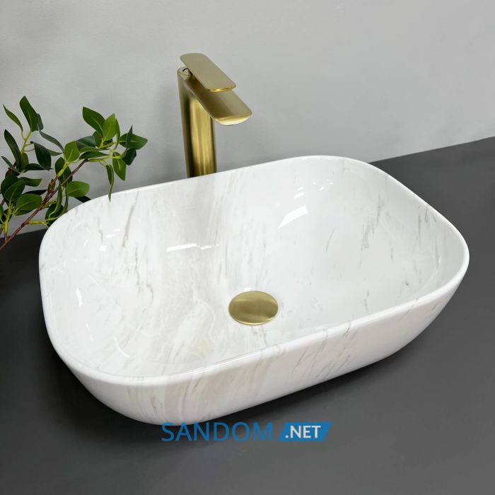 Умывальник накладной VBI RAVENNA MARBLE NATURE GLOSSY 46x32,5