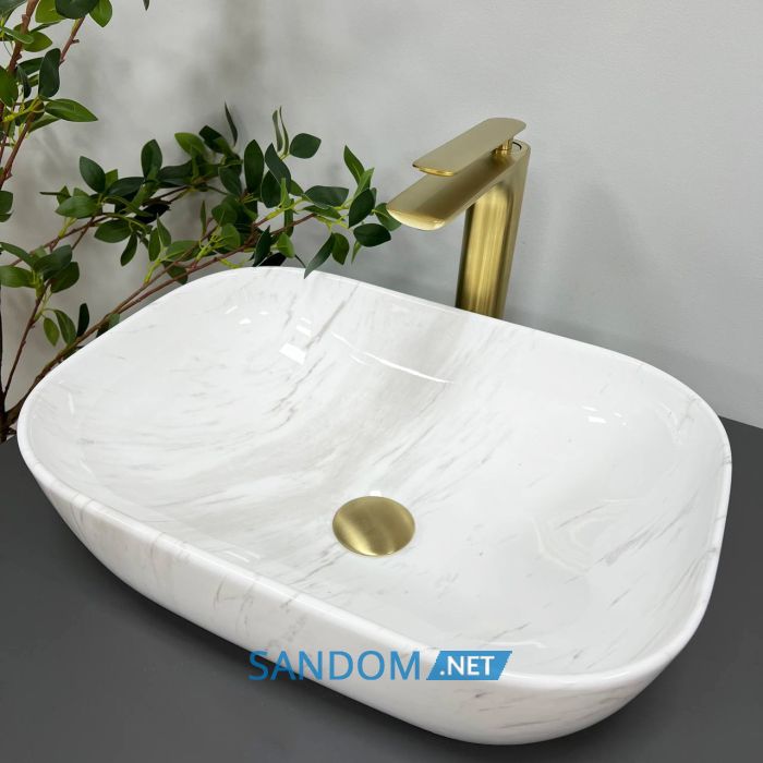 Умывальник накладной VBI RAVENNA MARBLE NATURE GLOSSY 46x32,5