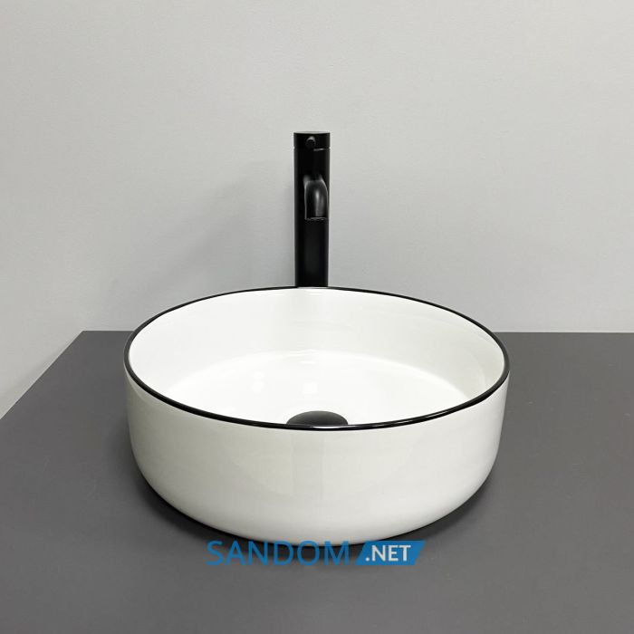 Умывальник накладной VBI PRATO WHITE BLACK EDGE 35,5x35,5