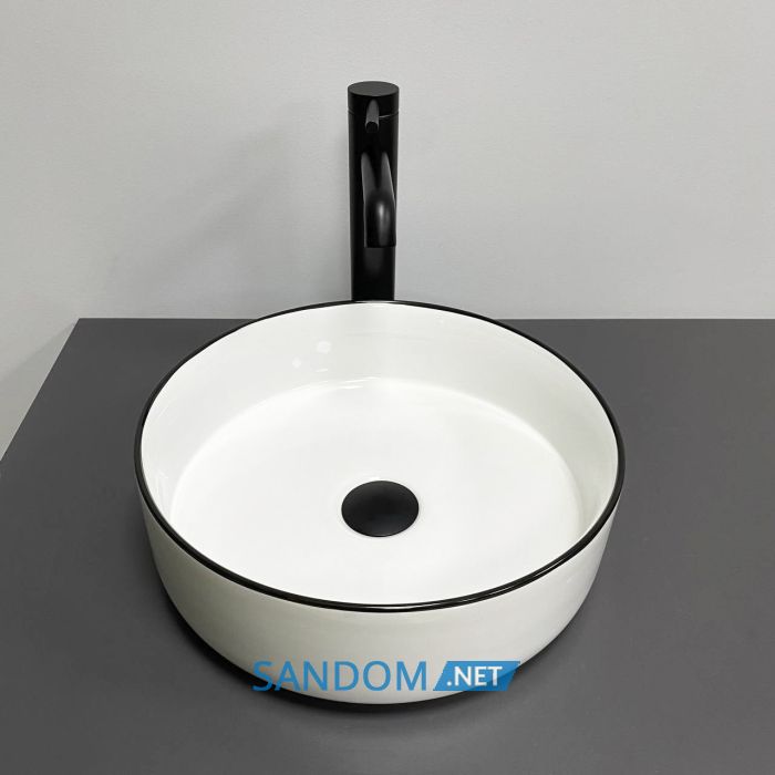 Умывальник накладной VBI PRATO WHITE BLACK EDGE 35,5x35,5
