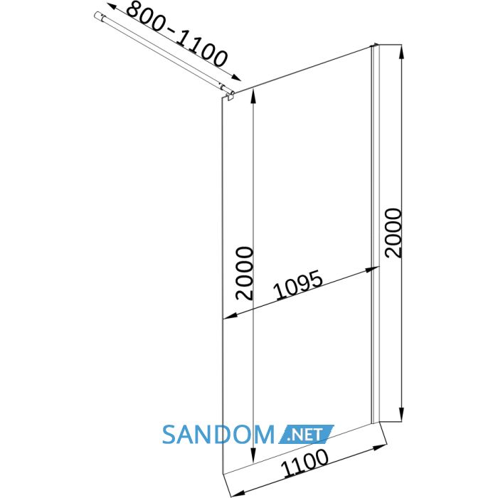 Душова перегородка BRAVO LEGA 110TC 110x200