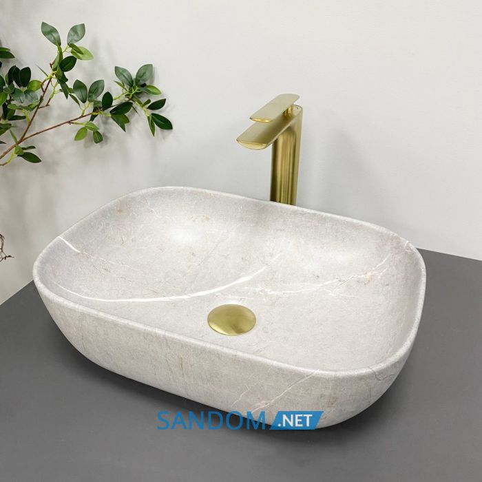 Умывальник накладной VBI RAVENNA GREY STONE MATT 46x32,5