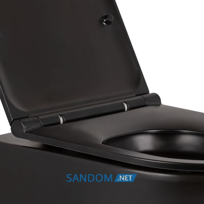 Унітаз підвісний Qtap Robin QT13332141ERMB безободковий з сидінням Soft-close