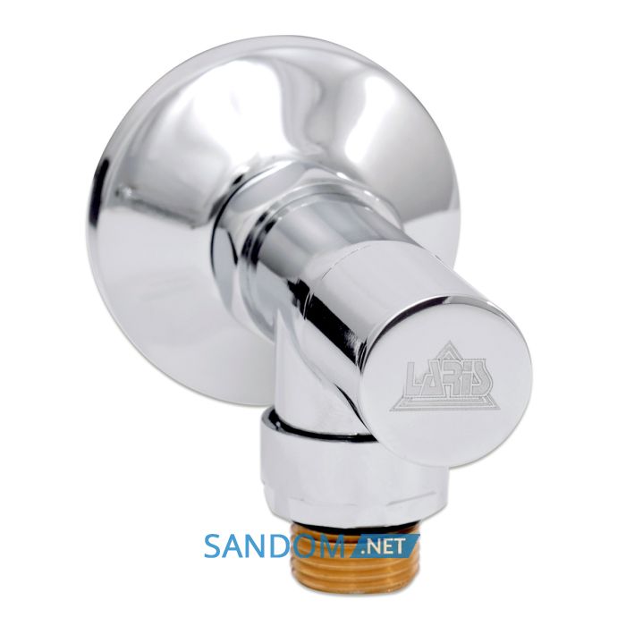 Кран угловой Laris 1/2" - 3/4" Обычный + эксцентрики 2шт. (LX-8202)