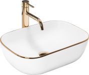 Умывальник (раковина) REA BELINDA GOLD EDGE накладной 46,5x33