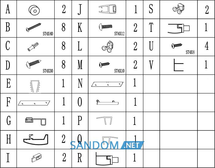 Душові двері в нішу BRAVO TORMES 100FS 100x185 розсувні