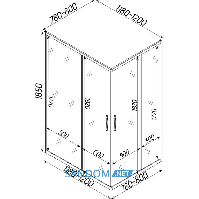 Душевая кабина Bravo Notec N120FS 120x80x185 без поддона