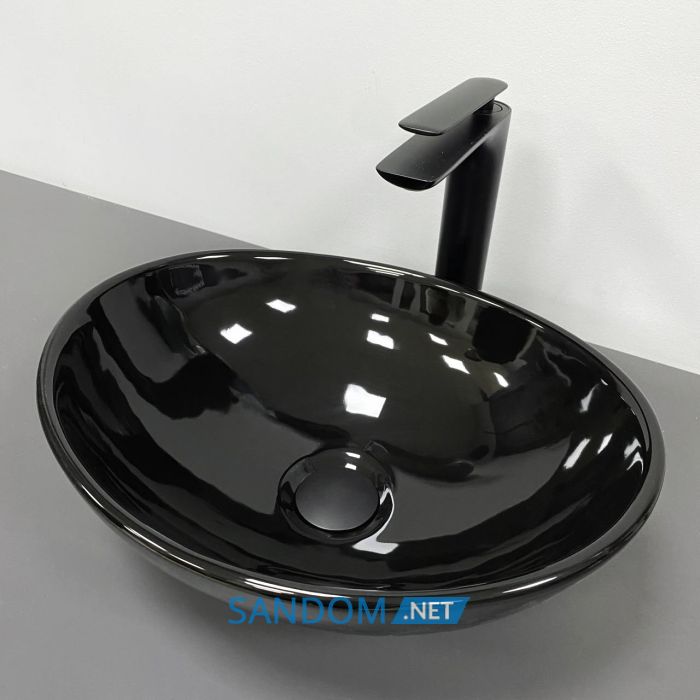 Умивальник накладний VBI PARMA BLACK GLOSSY 41,5x33,5