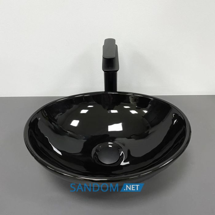 Умивальник накладний VBI PARMA BLACK GLOSSY 41,5x33,5