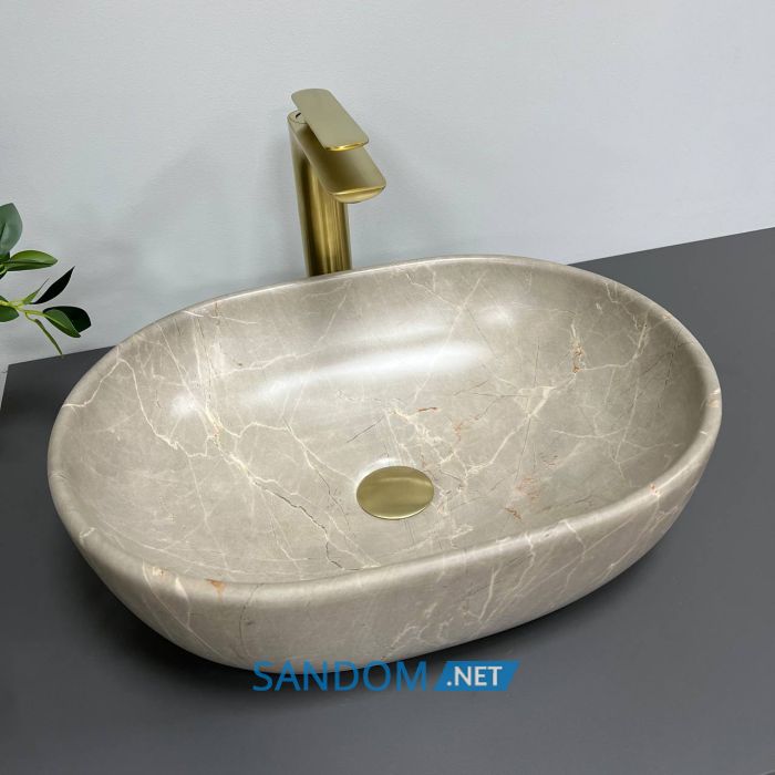 Умывальник накладной VBI MODENA S BEIGE STONE MATT 48,5x34,5