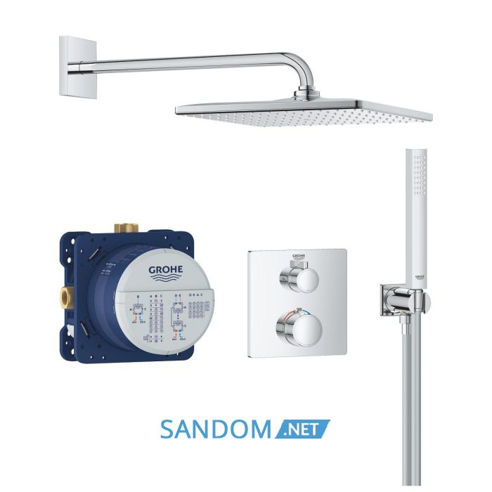 GROHTHERM  набір прихованого монтажу з верхнім душем 310 Cube, колір хром
