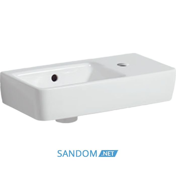 SELNOVA COMPACT умивальник зі скороченим вилітом 50x15x25см, отвір для крана справа, перелив видимий, білий