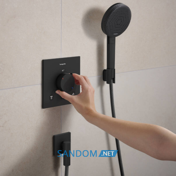 ECOSTAT COMFORT E термостат для 2х споживачів, ПМ, чорний матовий