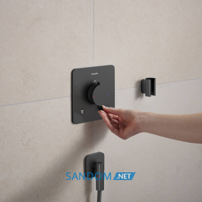 ECOSTAT COMFORT Q термостат для 2х споживачів, ПМ, шліфованний чорний хром