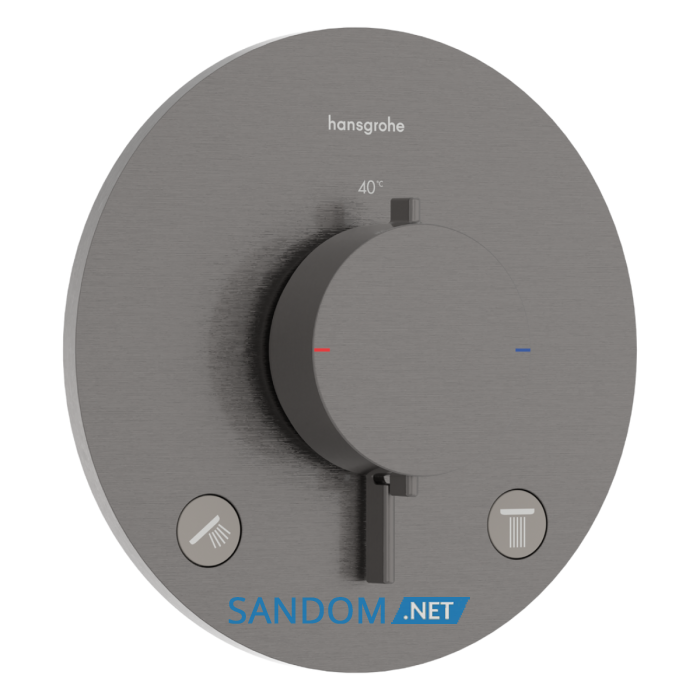 ECOSTAT COMFORT S термостат для 2х споживачів, ПМ, шліфованний чорний хром