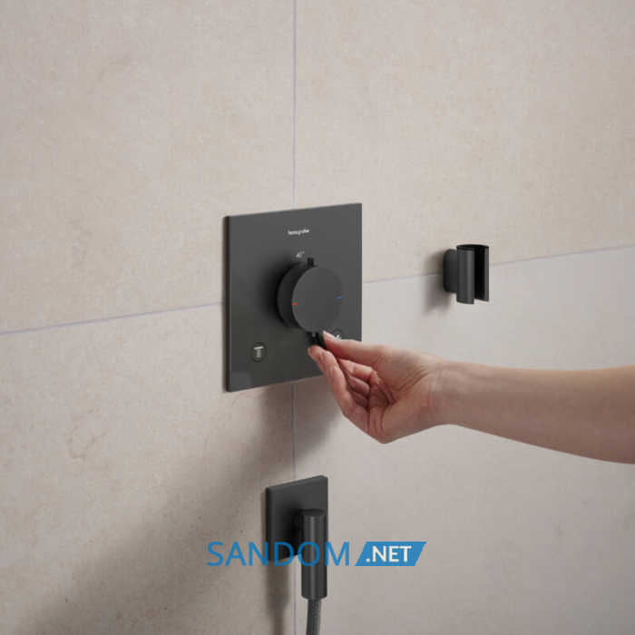 ECOSTAT COMFORT E термостат для 2х споживачів, ПМ, шліфованний чорний хром