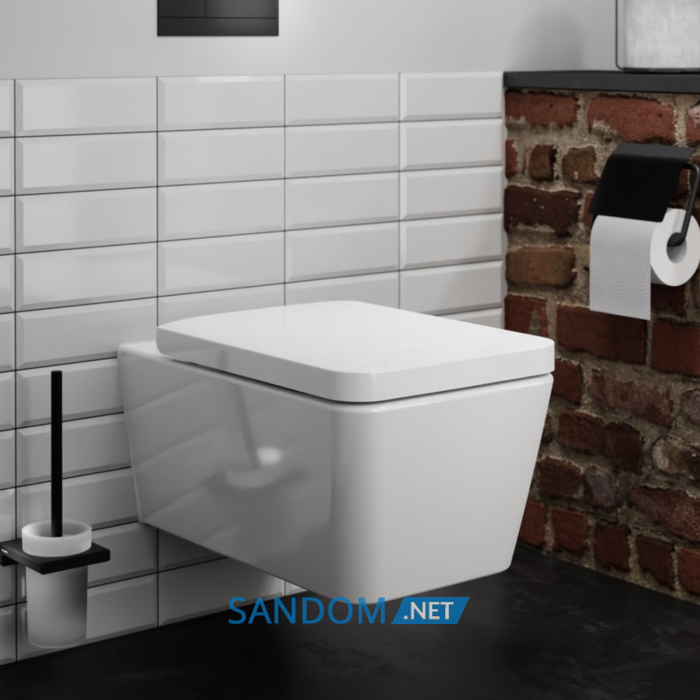 ELU PURA Q унітаз підвісний 54*36,6см AquaFall Flush, в комплекте з сидінням з функцією SoftClose and QuickRelease