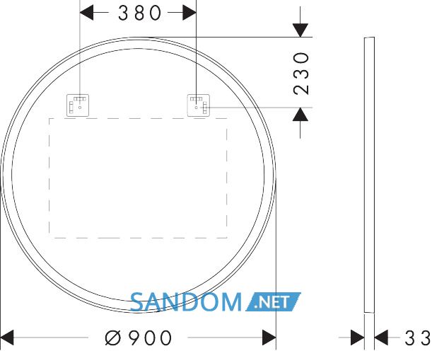 XARITA LITE S дзеркало 90см з LED підсвіткою