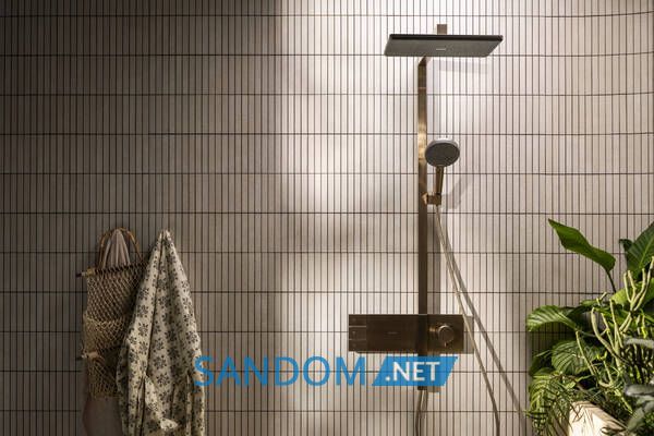 RAINDANCE ALIVE Q Showerpipe душова система 210/340  2jet, з термостатом, шліфованна бронза