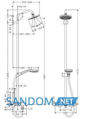 Showerpipe Croma душовий набір HANSGROHE 27143000