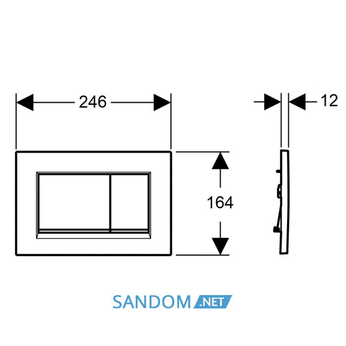 SIGMA20 SQUARE змивна клавіша для подвійного змиву,білий матовий, фарбований, легко чиститься/білий