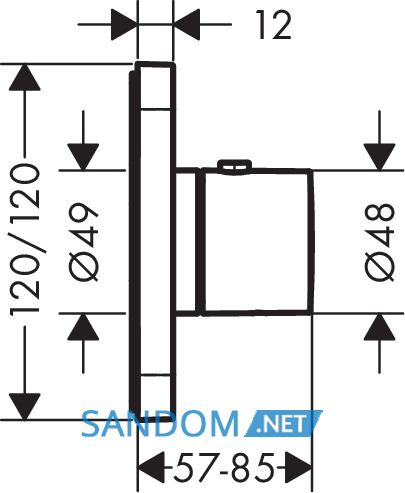 Axor Citterio E Термостат 12 x 12, прихований монтаж, хром