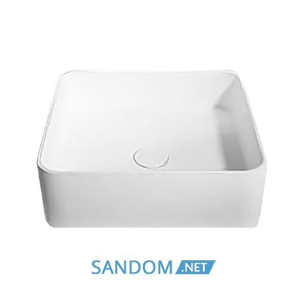 Умивальник 40*40*12,5см накладний кам'яний Solid surface