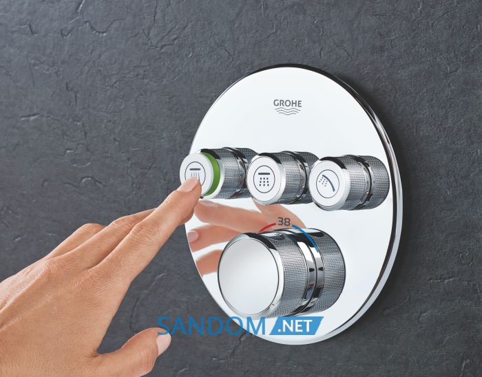 SmartControl Термостат для душа / ванни з 3 кнопками, накладна панель