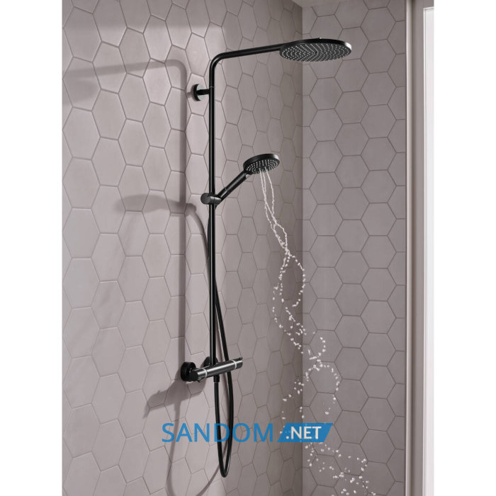 Raindance Select S Душова система Showerpipe 240 1jet P, з термостатом, колiр покриття матовий чорний