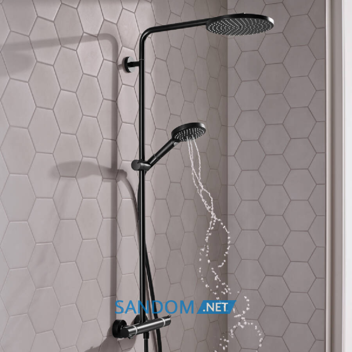 Raindance Select S Душова система Showerpipe 240 1jet P, з термостатом, колiр покриття матовий чорний