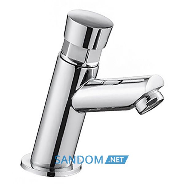 PUSH кран для холодной воды, нажимной, хром