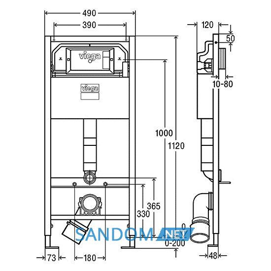 Комплект інсталяції для унітазу Prevista Dry 771973 (3 в 1), клавіша 773762