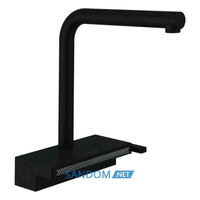 AQUNO SELECT M81 змiшувач для кухнi, одноважiльний, 250, з витяжним виливом, 2jet, sBox, чорний матовий