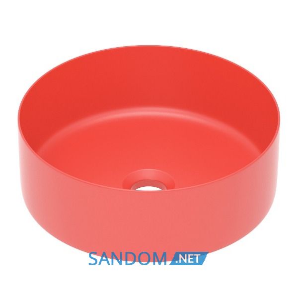 Умивальник накладний 35,8*35,8*13,7см круглий, matt red