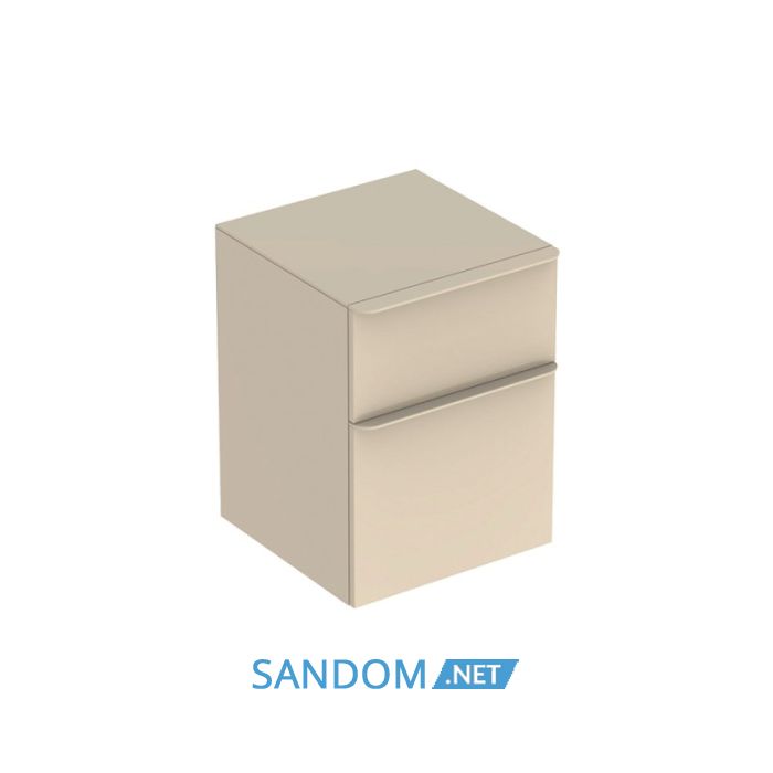 SMYLE SQUARE тумба 45*60*47см, з 2 ящ., колір пісочно-сірий/фарбований високоглянцевий, пісочно-сірий/з матовим порошковим покриттям