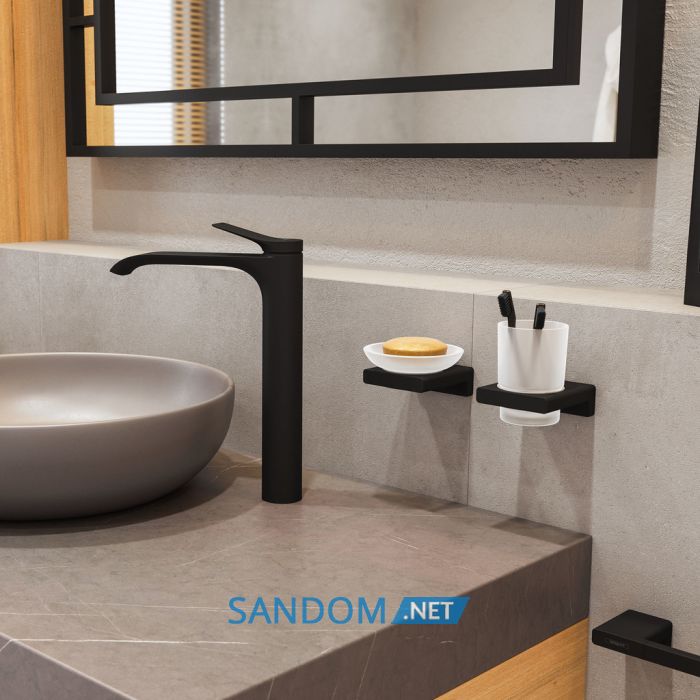 Склянка для ванної кімнати HANSGROHE ADDSTORIS 41749670, чорний