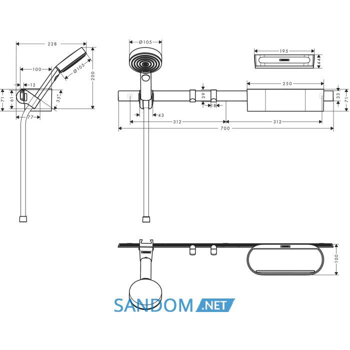 Набір змішувачів HANSGROHE WALLSTORIS 24291700, білий