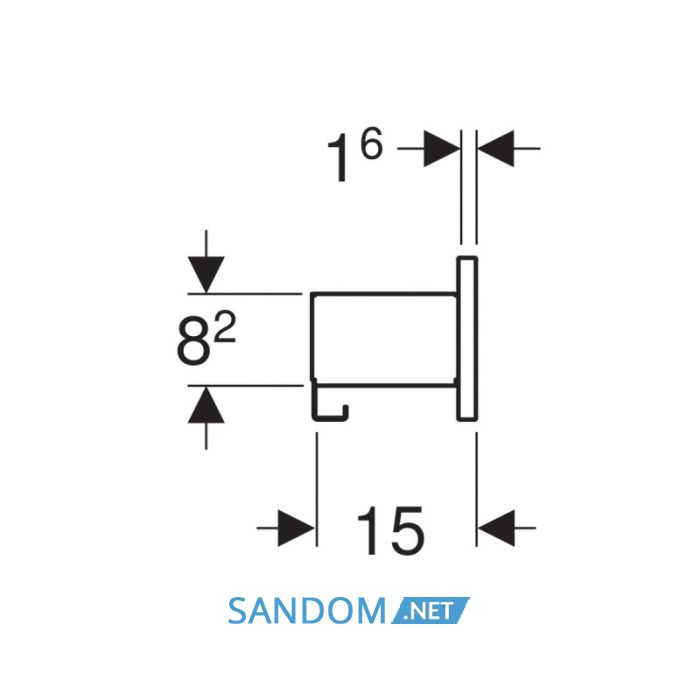 SMYLE SQUARE полка настінна 45*14,8*15см, лава/з порошковим покриттям матовий, лава/фарбований матовий