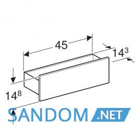 SMYLE SQUARE полка настінна 45*14,8*15см, лава/з порошковим покриттям матовий, лава/фарбований матовий