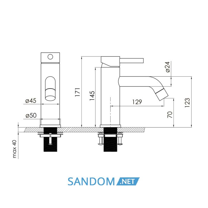 CRUZE змішувач для умивальника, cromo