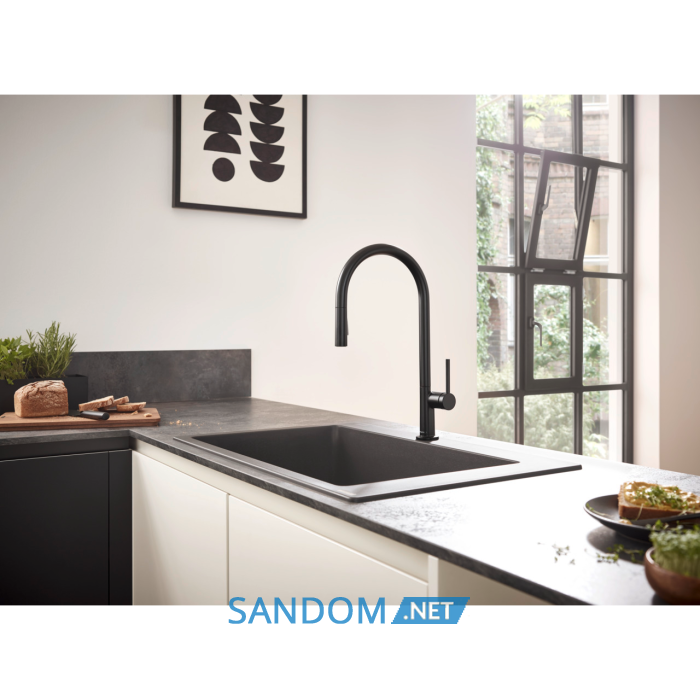 Кухонна мийка кам'яна HANSGROHE 43313170, чорний