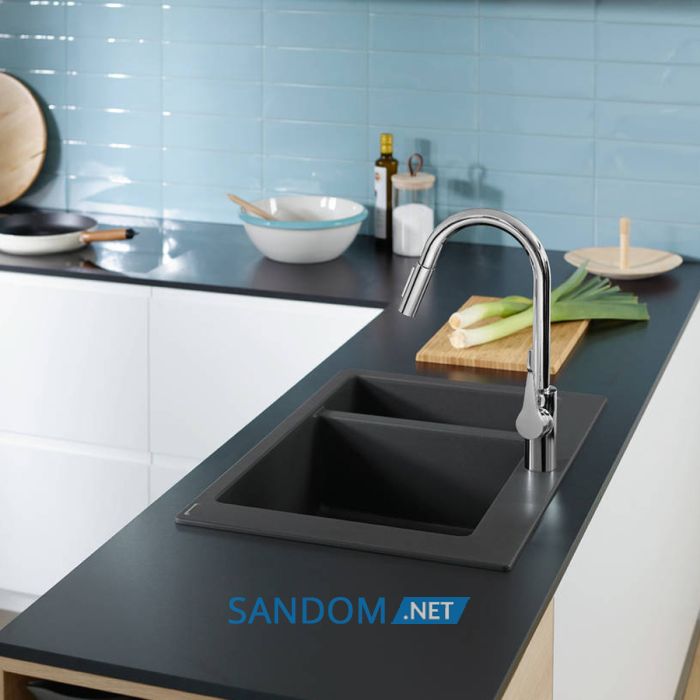 Кухонна мийка кам'яна HANSGROHE 43315170, чорний