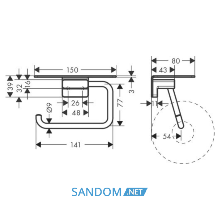 ADDSTORIS тримач туалетного паперу  з  полкою, колір  шліфованна бронза