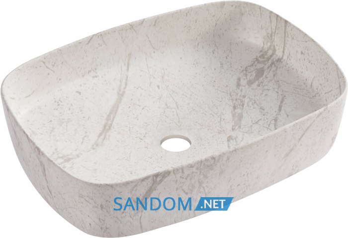 VOLLE PIEDRA умивальник накладний 50*37*13,5 см, світлий мармур